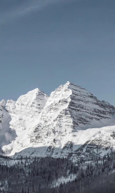 Snowy mountain landscape background for phone