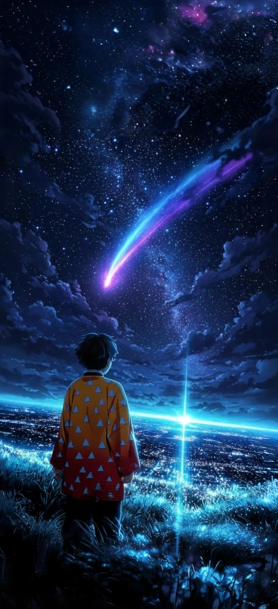 Magical night and deep blue sky