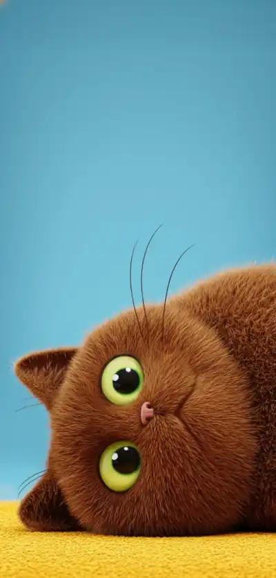 Cute little brown cat looking