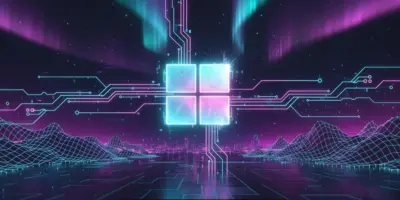 Arrière plan Windows 11 futuriste Neon Cyberpunk
