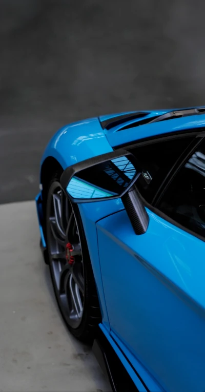 Blue Lamborghini Aventador