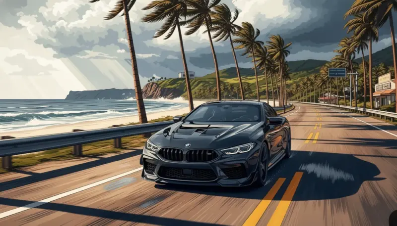 Illustration of BMW M package background