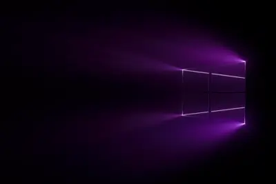 Arrière plan logo windows 10 effet violet