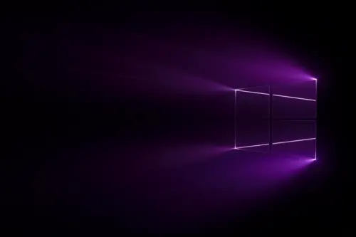 Windows 10 logo background with purple effect wallpaper HD 4K for desktop