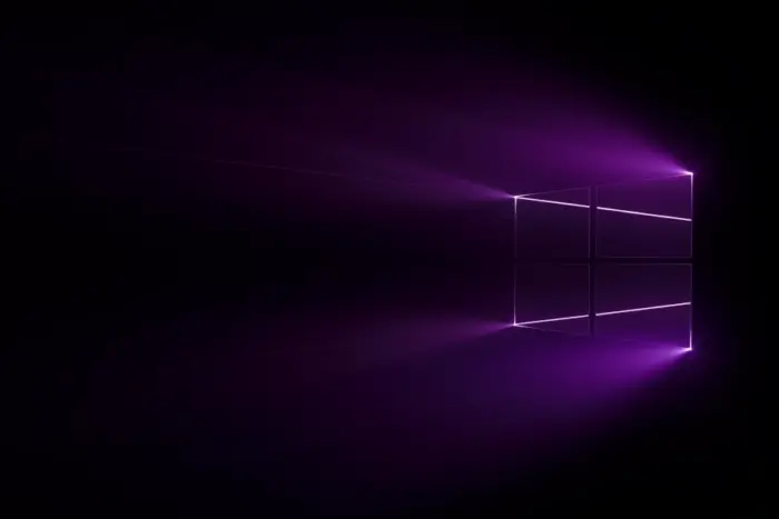 Windows 10 logo background with purple effect