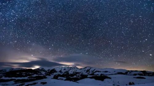 Starry winter sky PC background wallpaper HD 4K for desktop