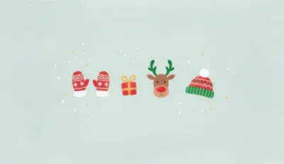 Arrière Plan de Noël mignon avec renne et gants rouges