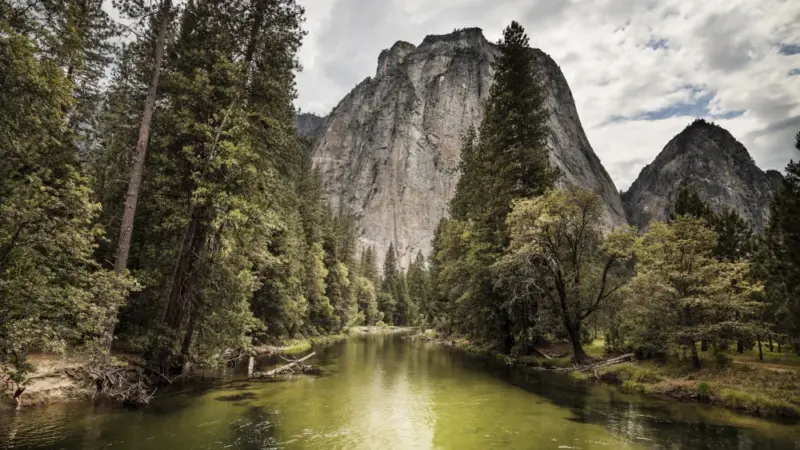 Rocky landscape with lake