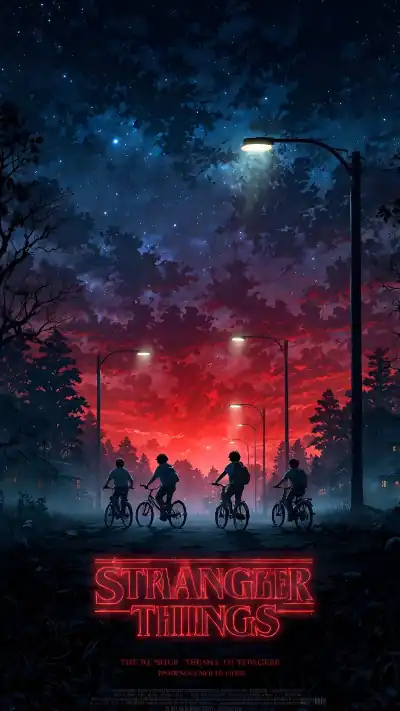 Illustration Dark and red Stranger Things