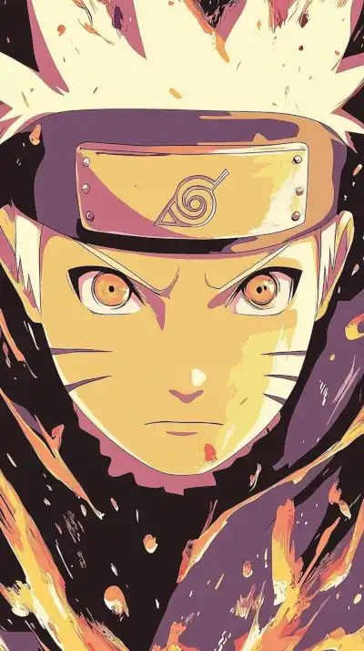 Naruto character drawing in yellow
