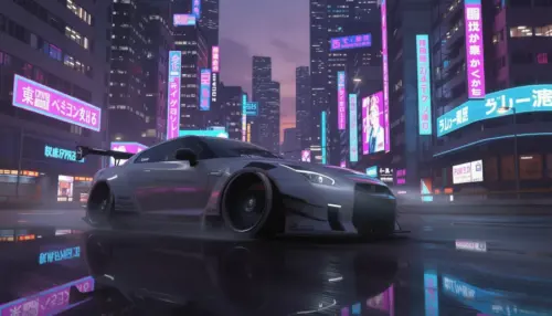 Nissan gtr racing illustration