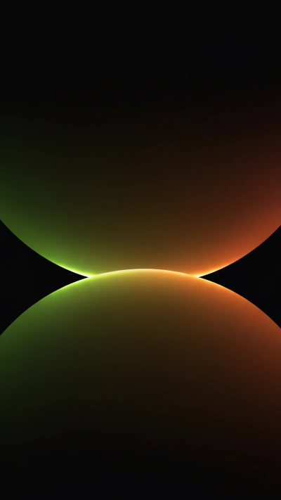 Dégradé néon vert et orange Arrière Plan pour IOS 26