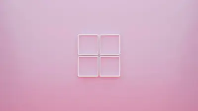 Logo minimalist windows 11 arrière plan rose