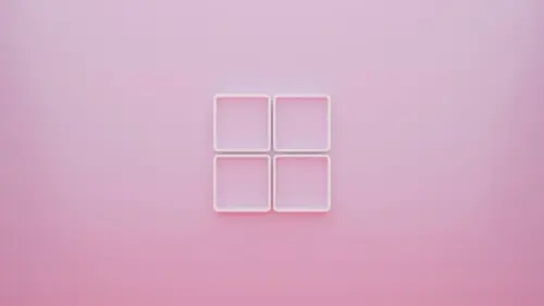 Minimalist Windows 11 logo on a pink background wallpaper HD 4K for desktop