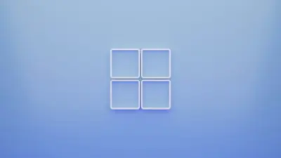Logo minimalist windows 11 arrière plan bleu