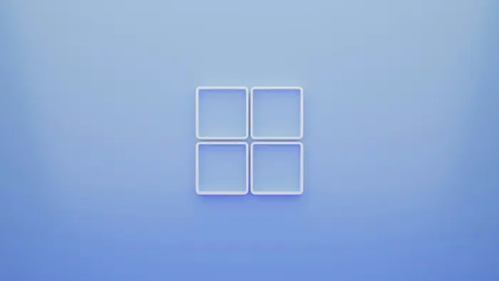 Minimalist Windows 11 logo on a blue background