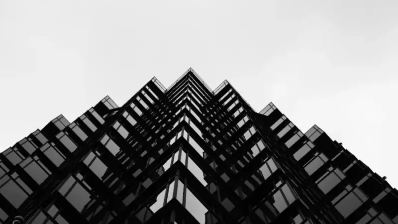 Modern building black and white photography