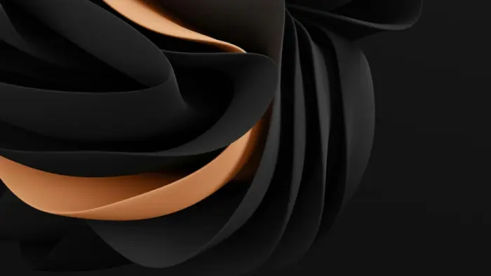 Black and orange abstract design for Windows 11