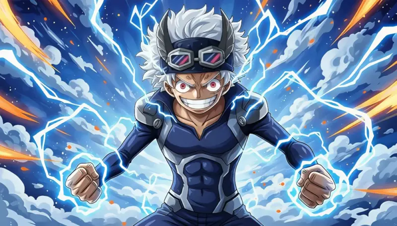 Luffy Gear 5 Électrifié arrière plan one piece épique