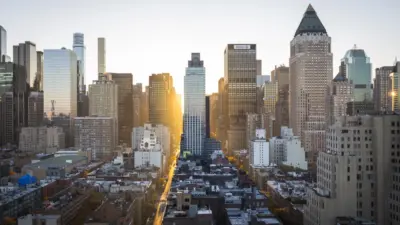 Photographie de New York au coucher de soleil