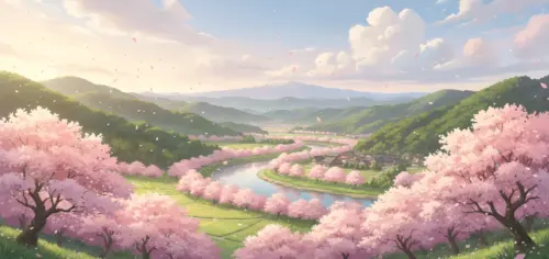 Illustration d’un paysage de manga fonds d’écran HD 4K pour ordinateur