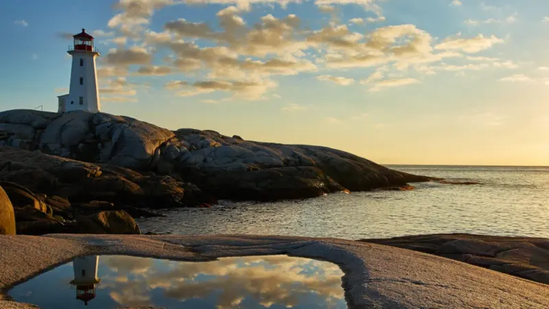 Lighthouse on the rocky coast