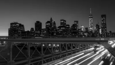 Arrière plan noir et blanc de la vue sur Manhattan