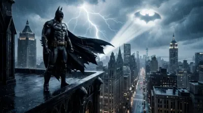 Batman signal light in Gotham City