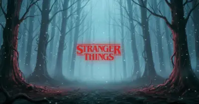 Paysage Stranger things avec logo