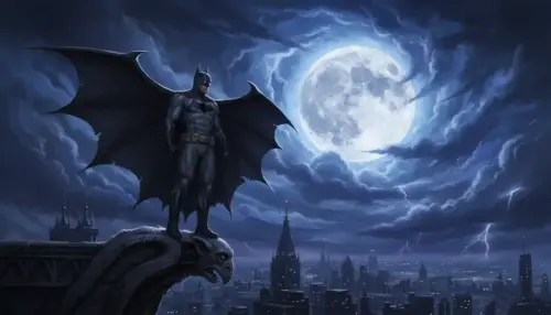 Batman Under the Moon wallpaper HD 4K for desktop