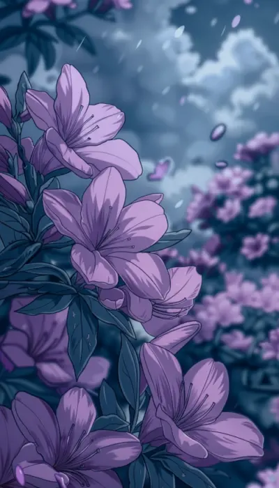 Fleur Violette illustration anime élégante