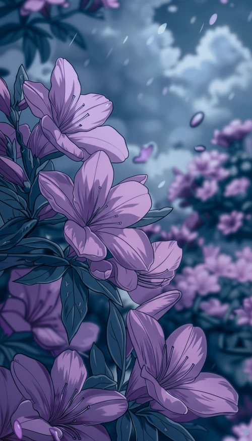 Violet Flower elegant anime illustration