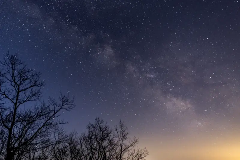 Magnificent starry sky in the middle of the night