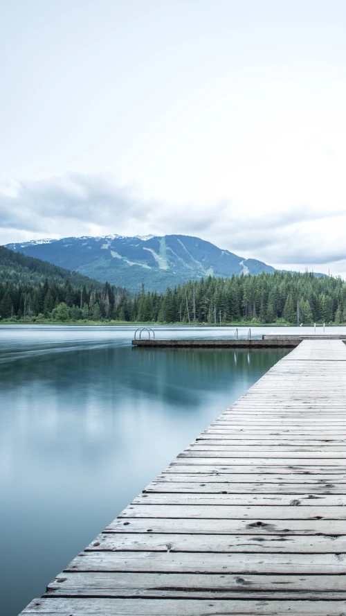 Peaceful Lake at the Foot of the Mountains