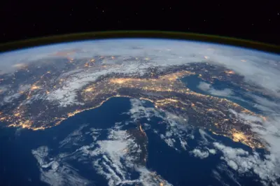 Continant de la terre vue de l'espace