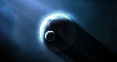 Lune et Terre dans l'Espace