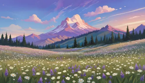 Mountain landscape illustration wallpaper HD 4K for desktop