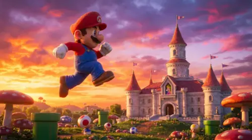 Mario Bros et le Château de la princesse Peach fonds d’écran HD 4K pour ordinateur