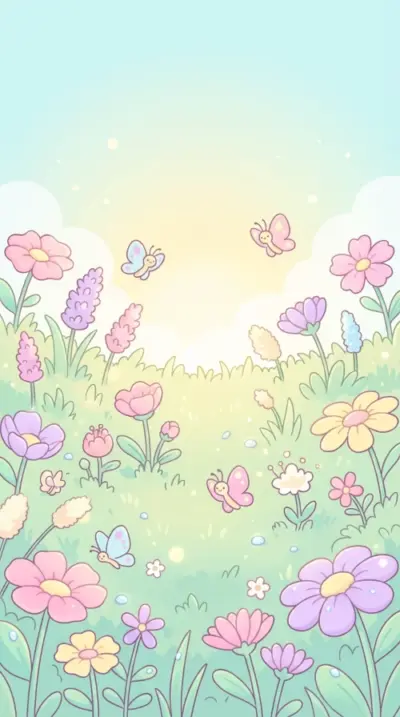 Paysage coloré et fleurs