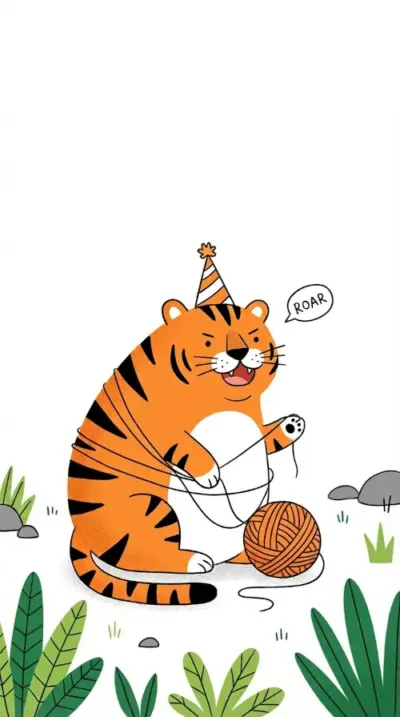 Illustration drôle d'un tigre