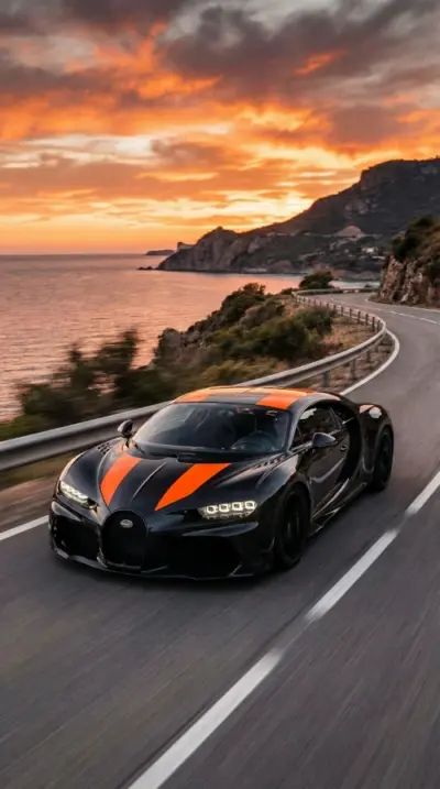 Bugatti Chiron paysage