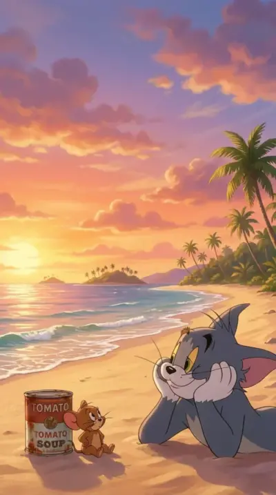 Tom et Jerry à la plage