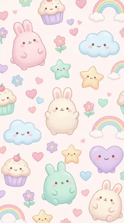 kawaii pastel Lapins mignons