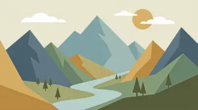 Minimalist mountain landscape