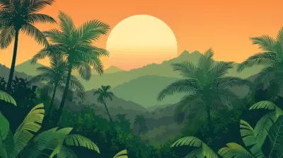 Tropical rainforest illustration