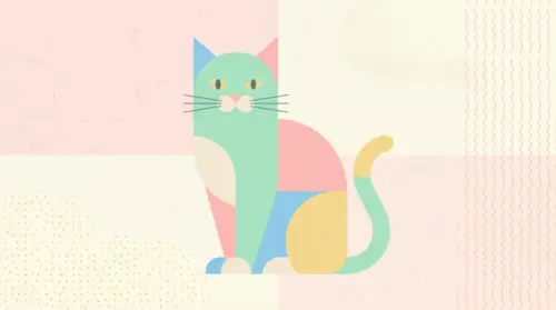 Illustration chat minimaliste coloré fonds d’écran HD 4K pour ordinateur