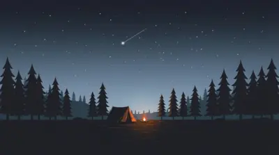 Campement en forêt minimaliste