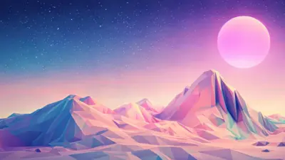 Futuristic synthwave mountain fonds d’écran HD 4K pour ordinateur