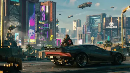Paysage futuriste Cyberpunk 2077 fonds d’écran HD 4K pour ordinateur