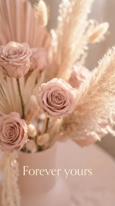Forever Yours fleurs rose et beige